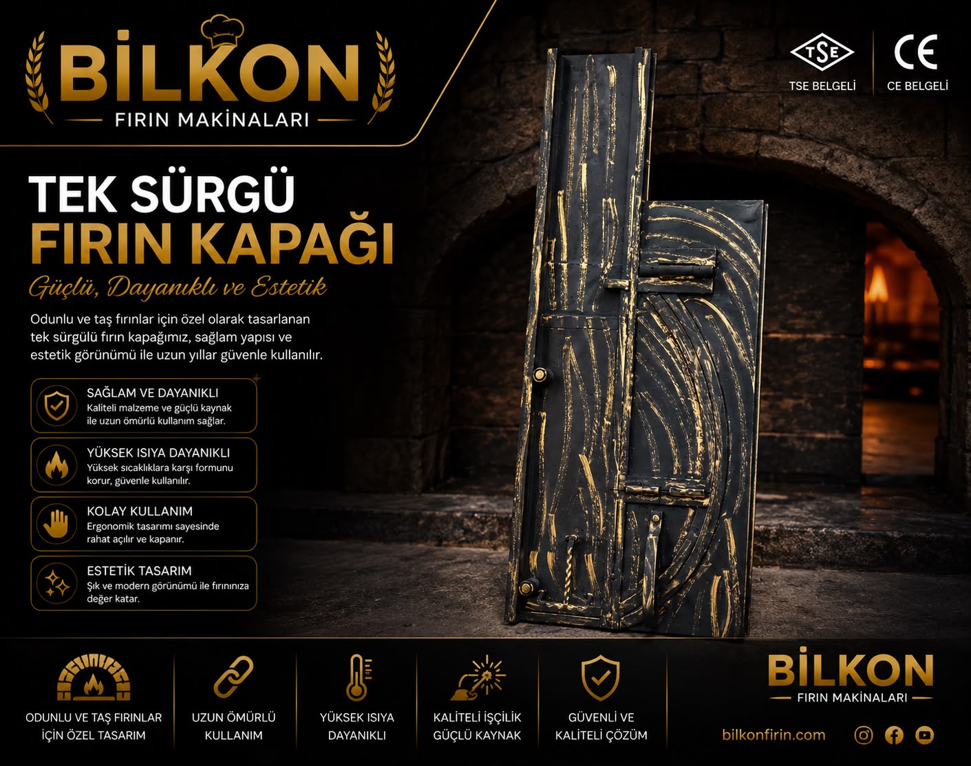 TEK SÜRGÜ KARA FIRIN KAPAĞI